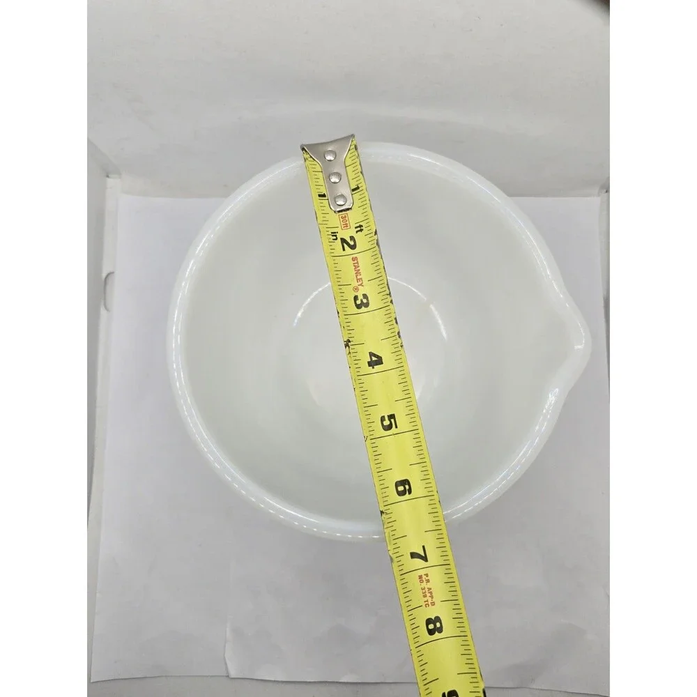 Glasbake Mixing Bowl For Sunbeam Mixmaster White Milk Glass Vintage